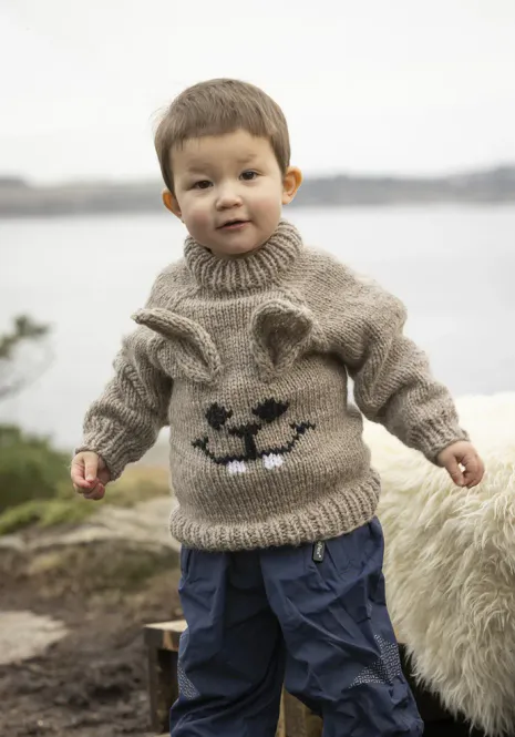 Hovedbilde Harehopp genser i Viking Hobbygarn | Strikkepakke