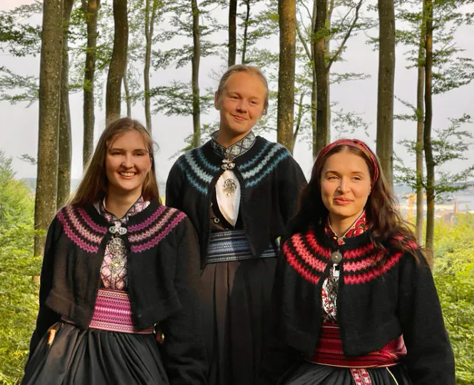 Hovedbilde Hinda tilp. beltestakk fra Telemark (blåfarger) | Strikkepakke