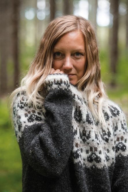Hovedbilde Slóðir-genser til dame/herre i Lettlopi | Strikkepakke