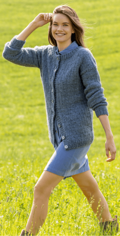 Heidi jakke i Blåne | Strikkepakke