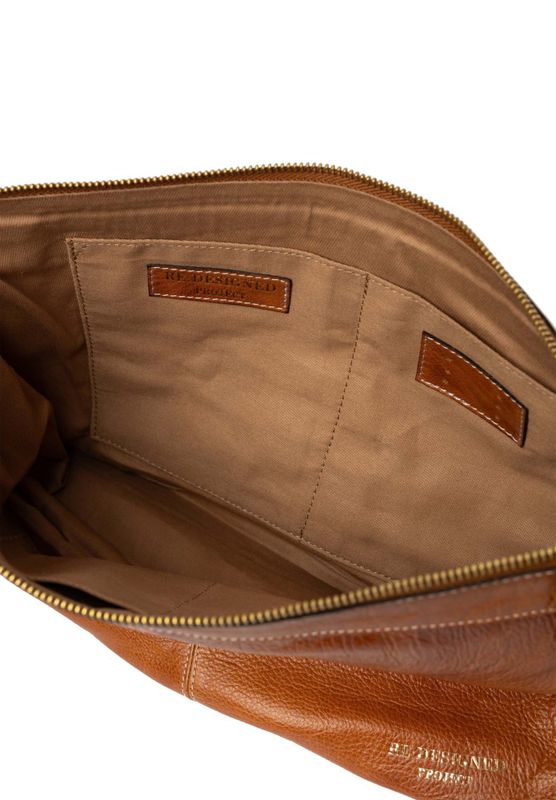 Project 13 - Eksklusiv prosjektveske i skinn -Burned Tan/Gold